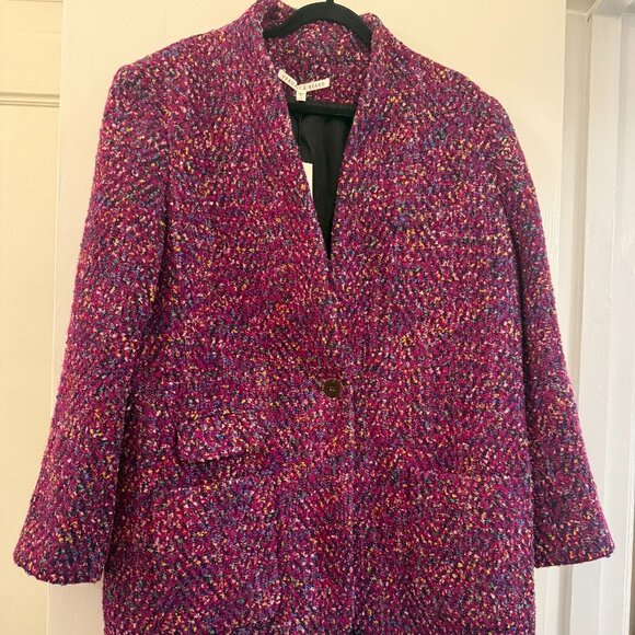 Veronica Beard Cooke Dickey Jacket – Fuchsia Multi Tweed, Size 14, NWT - Picture 1 of 6